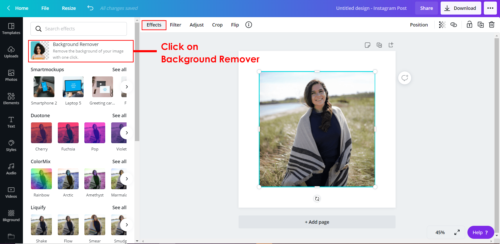 Canva Background remover