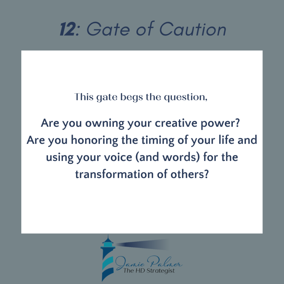Human Design Transits Gate 12 The Gate of Caution Standstill